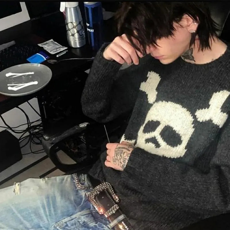 SKULL KNITTED  CLOUD Pullover