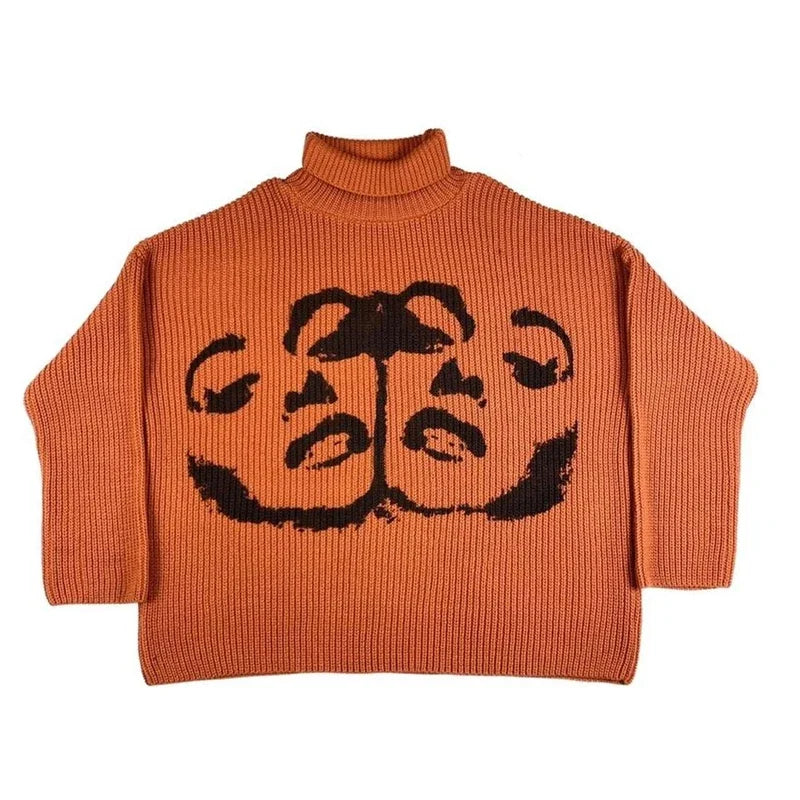 BLACK KNIT CLOUD Y2K Pullover
